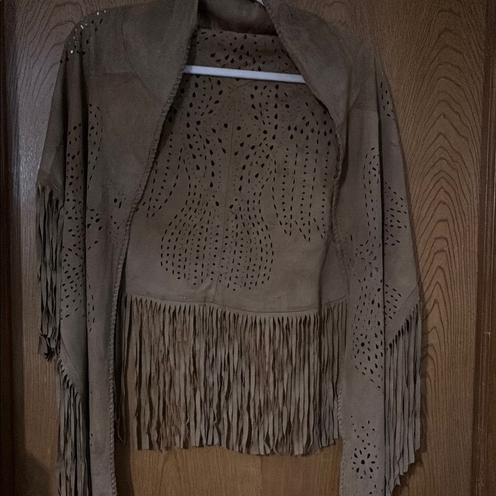 Spell Tan Fringe shawl